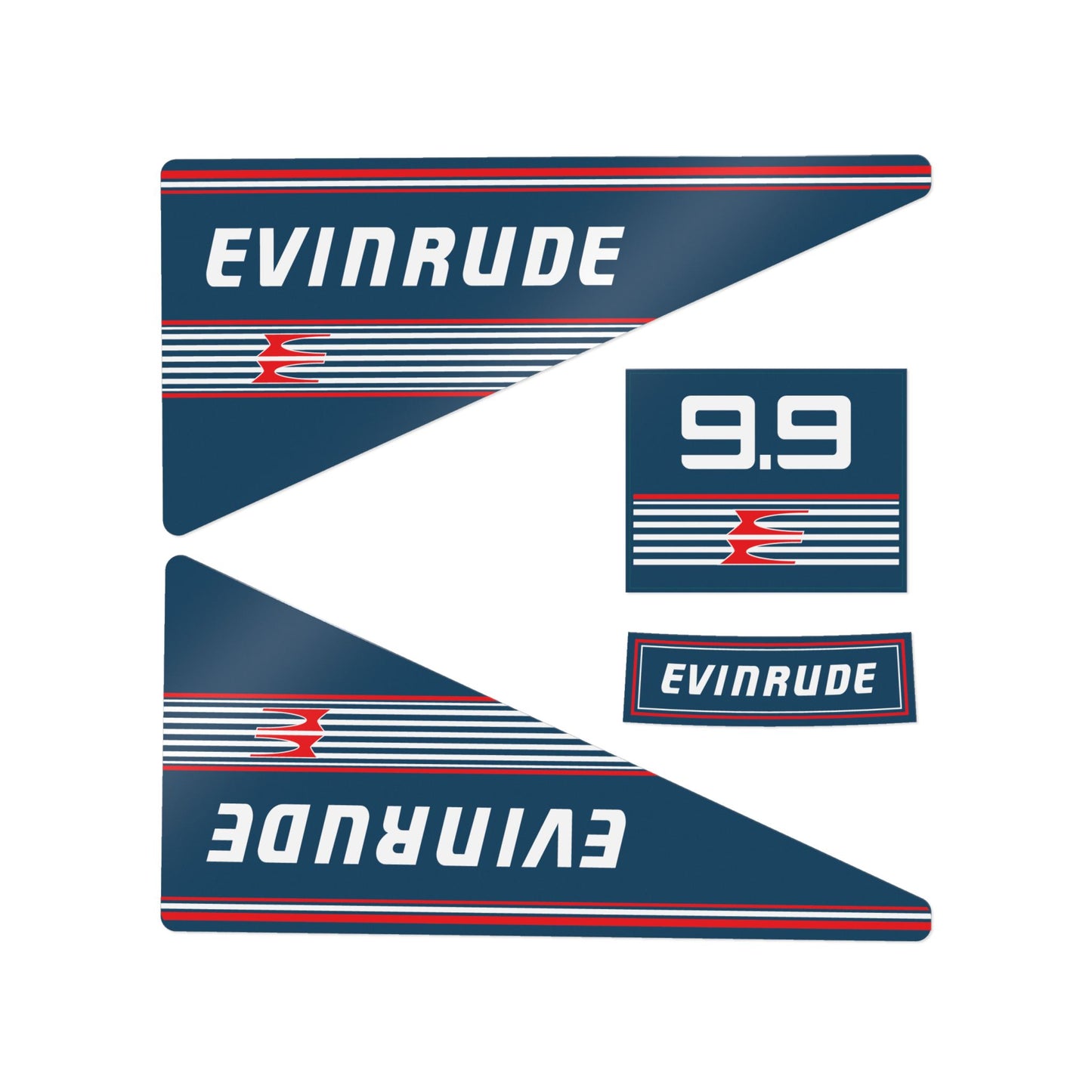 Evinrude 9.9hp Outboard Engine Decals Sticker Kit Aftermarket Replacement (DTF) Set