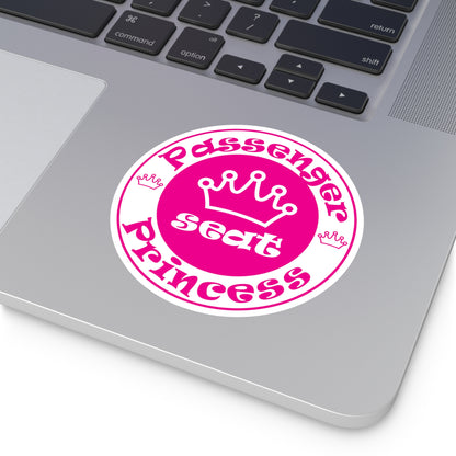 Passenger Seat Princess Round Vinyl Stickers for indoors and outdoors use / water, scratch, and UV-resistant