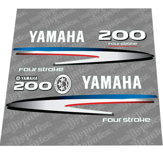 Yamaha 200 FOUR S.2002-2006 Gray-White Decal (Sticker) Set replacement decal set