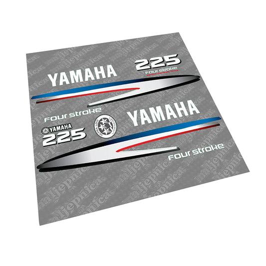 Yamaha 225 FOUR S.2002-2006 Gray-White Decal (Sticker) Set replacement decal set