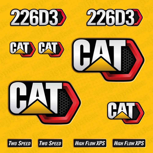 CAT Caterpillar 232D3 Replacement Decal Skid Steer Loader Set