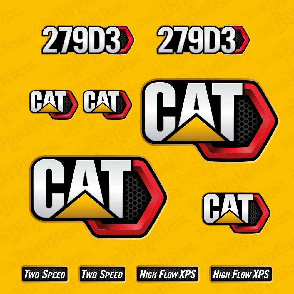 CAT Caterpillar 279D3 Replacement Decal Skid Steer Loader Set
