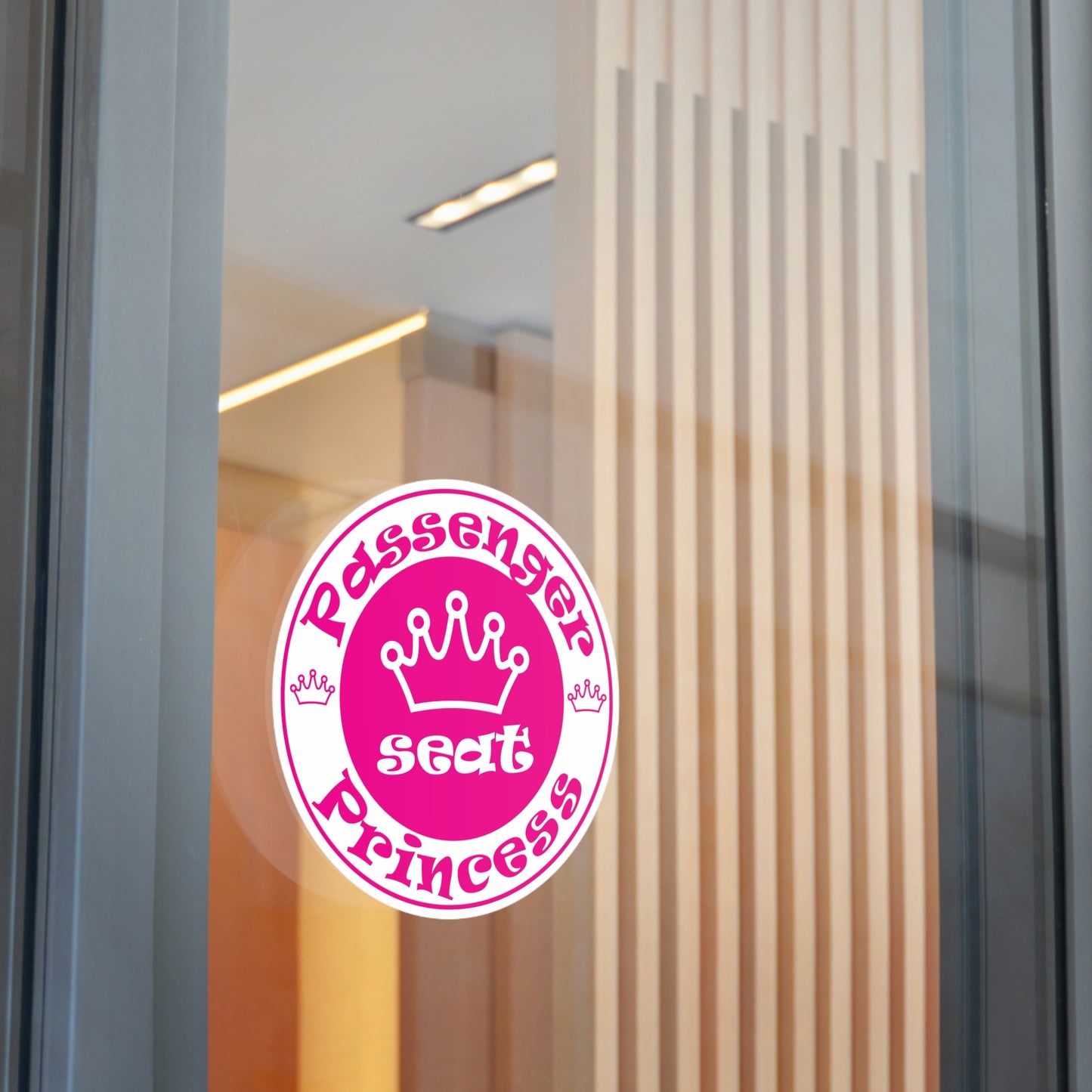 Passenger Seat Princess Round Vinyl Stickers for indoors and outdoors use / water, scratch, and UV-resistant