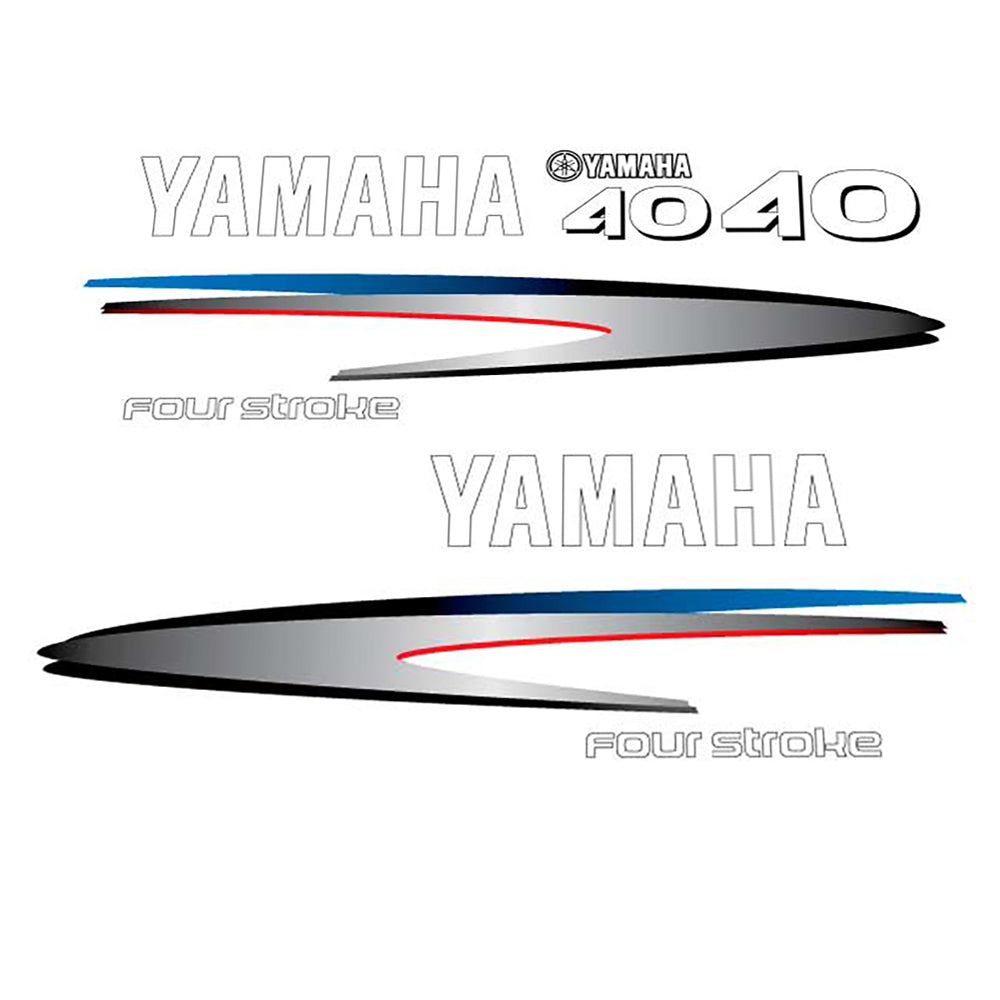 Yamaha 40 FOUR S.2002-2006 Gray-White Decal (Sticker) Set replacement decal set