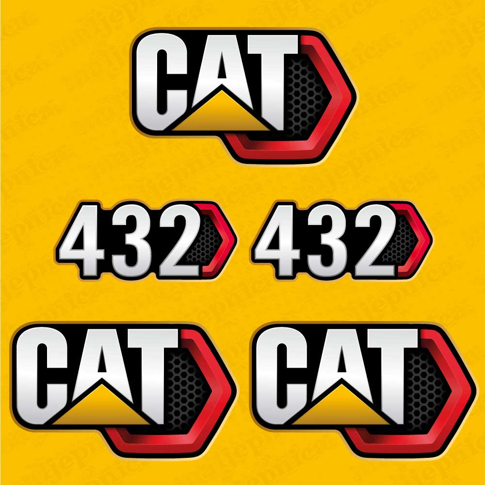 CAT Caterpillar 432 / 434 / 440 / 444 / 450 Backhoe Loader Replacement Decal Set