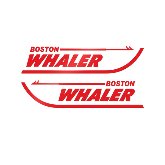 Boston Whaler RED Decals Sticker Boat Set Aftermarket Replacement (DTF) 2pcs