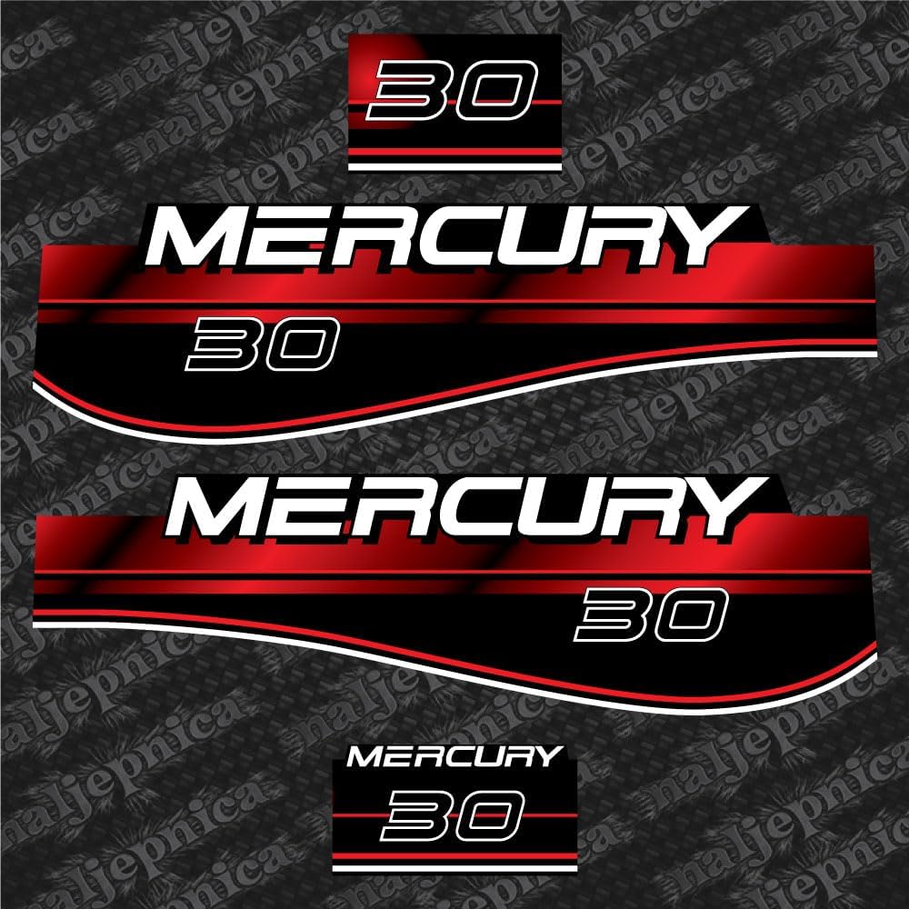 411 Decals Aftermarket Replacement for Mercury 30 (1994-1998) Outboard Decal (Sticker) Set replacement decal set