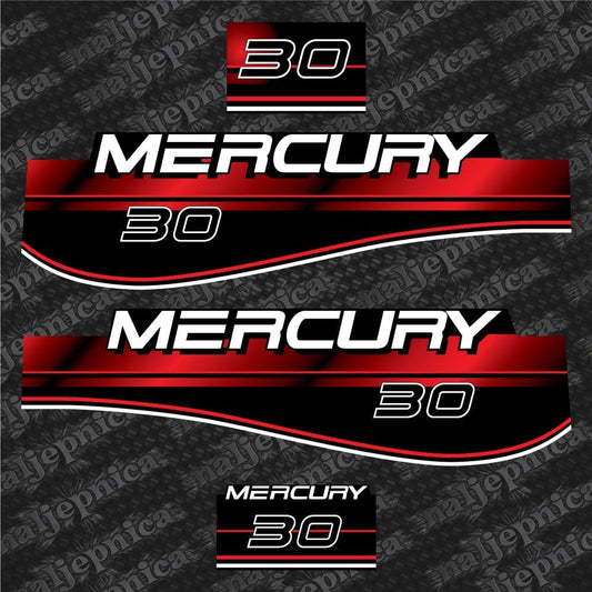 411 Decals Aftermarket Replacement for Mercury 30 (1994-1998) Outboard Decal (Sticker) Set replacement decal set