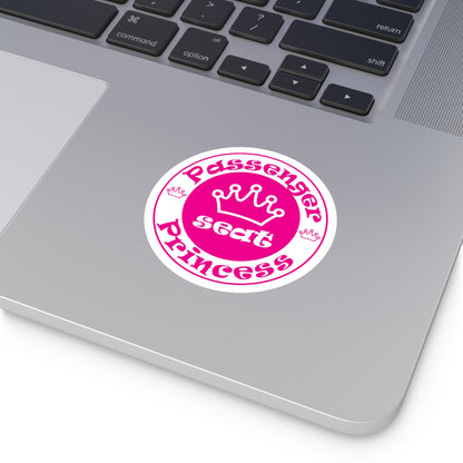 Passenger Seat Princess Round Vinyl Stickers for indoors and outdoors use / water, scratch, and UV-resistant