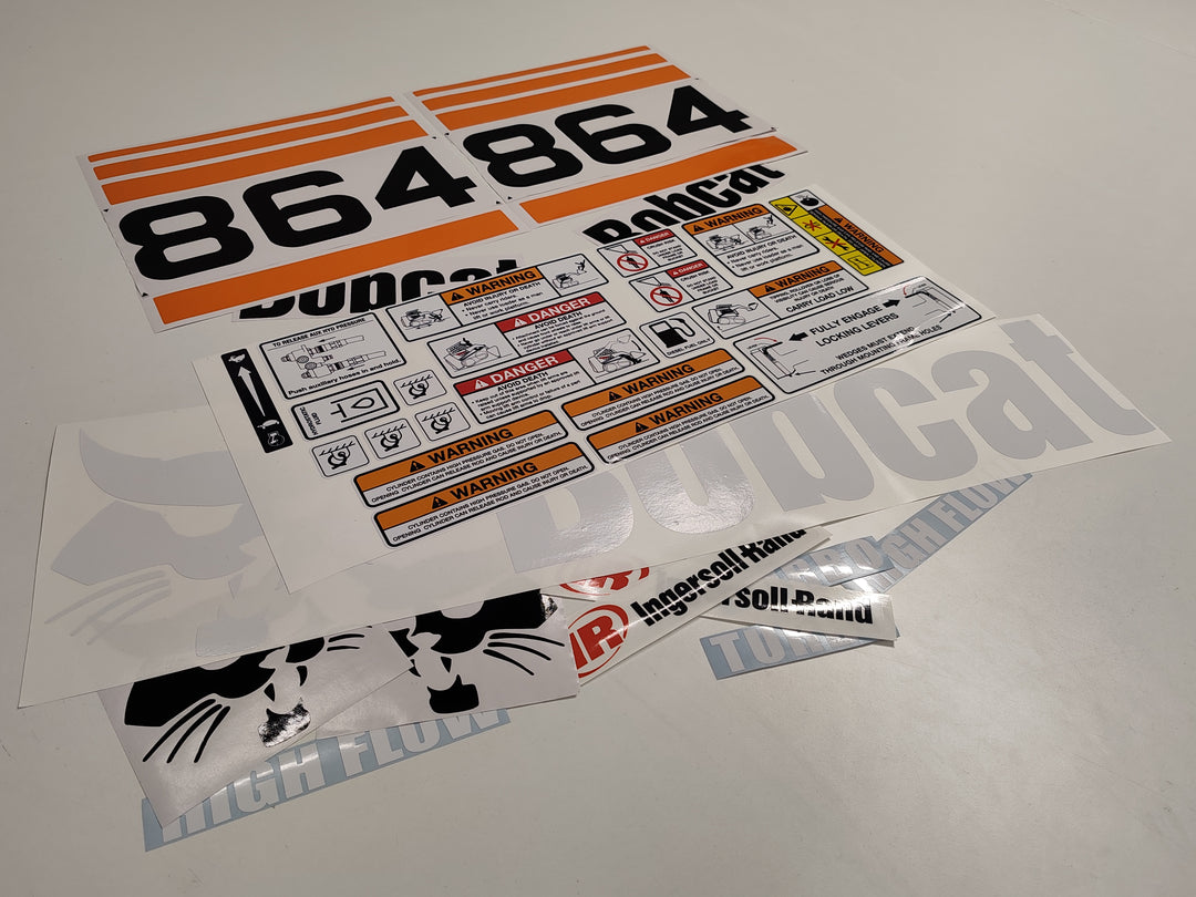 Bobcat 864 Turbo High Flow Loader Aftermarket Decal  Aufkleber  Adesivo  Sticker  Replacement Set
