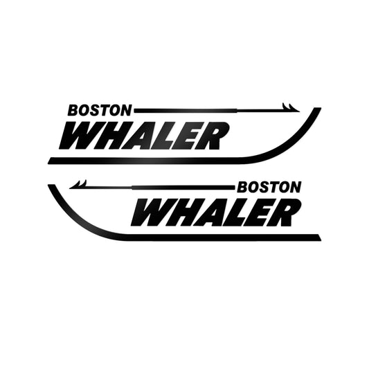 Boston Whaler Black Decals Sticker Boat Set Aftermarket Replacement (DTF) 2pcs