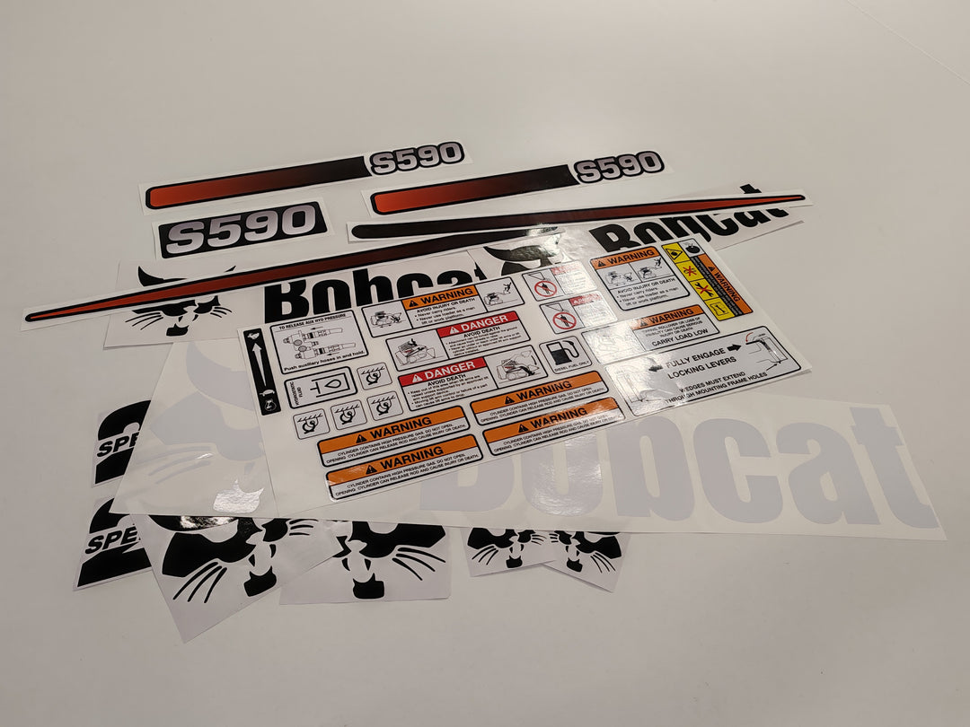 Bobcat S590 (R) Loader Aftermarket Decal  Aufkleber  Adesivo  Sticker  Replacement Set