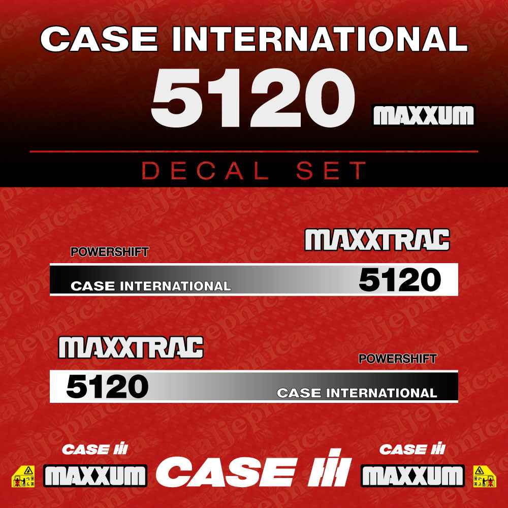 Case International 5130 Maxxum Aftermarket Replacement Tractor Decal (Sticker) Set
