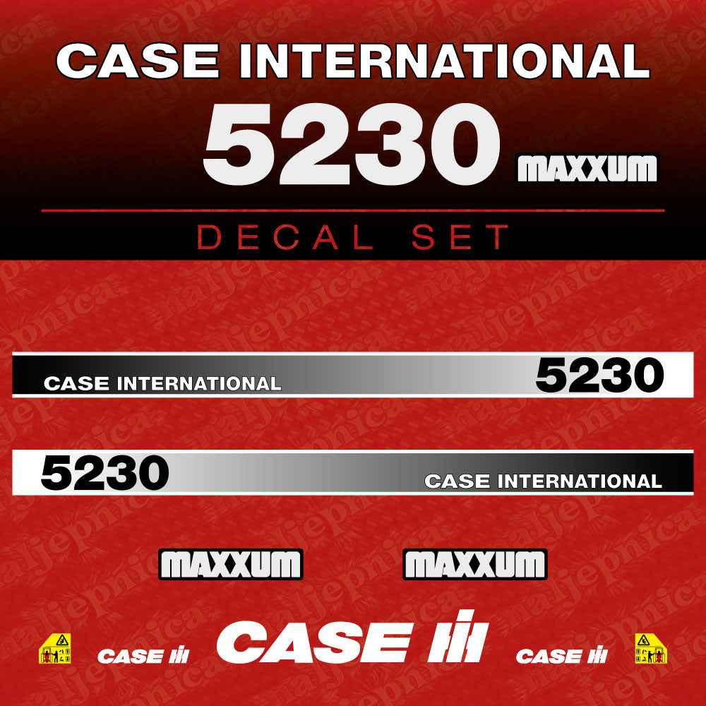 Case International 5240 Maxxum Aftermarket Replacement Tractor Decal (Sticker) Set