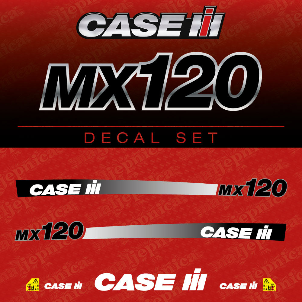 Case MX 120 Aftermarket Replacement Tractor Decal (Sticker) Set