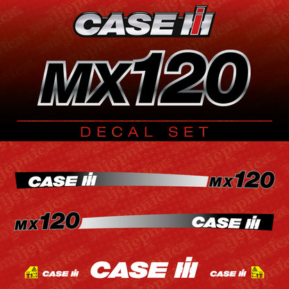 Case MX 120 Aftermarket Replacement Tractor Decal (Sticker) Set