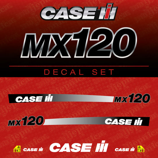 Case MX 120 Aftermarket Replacement Tractor Decal (Sticker) Set