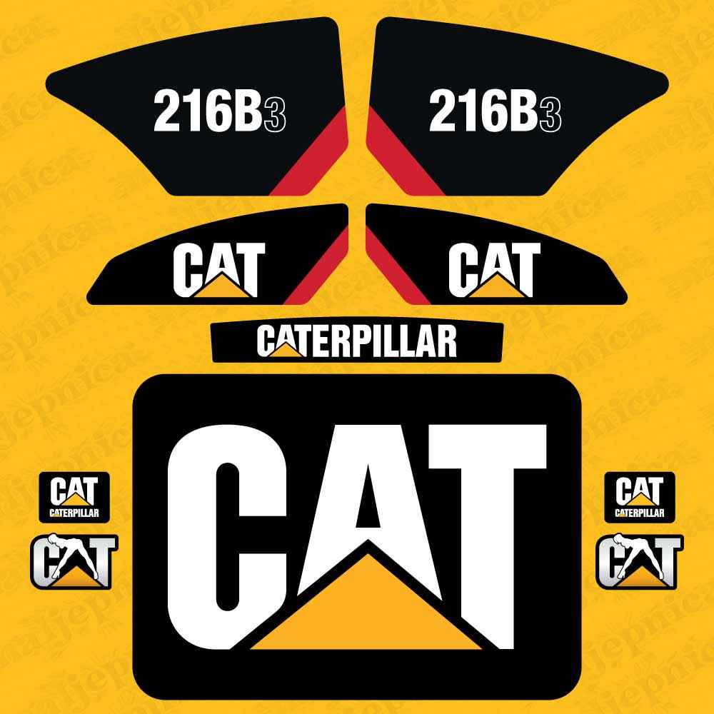 CAT Caterpillar 226B3 Replacement Decal Skid Steer Loader Set