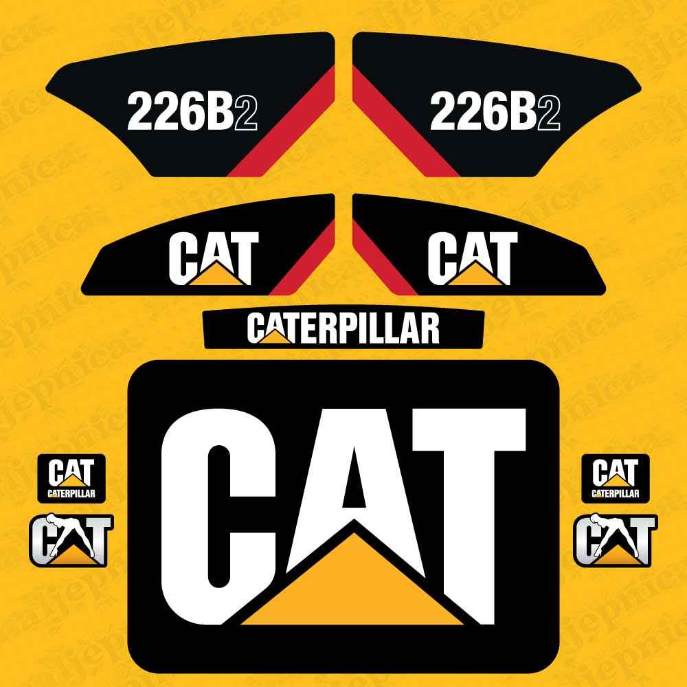 CAT Caterpillar 232B2 Replacement Decal Skid Steer Loader Set