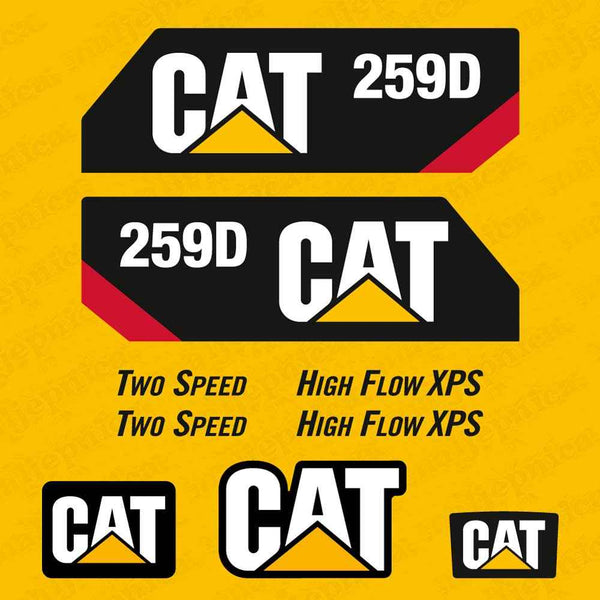 CAT Caterpillar 259D Replacement Decal Skid Steer Loader Set