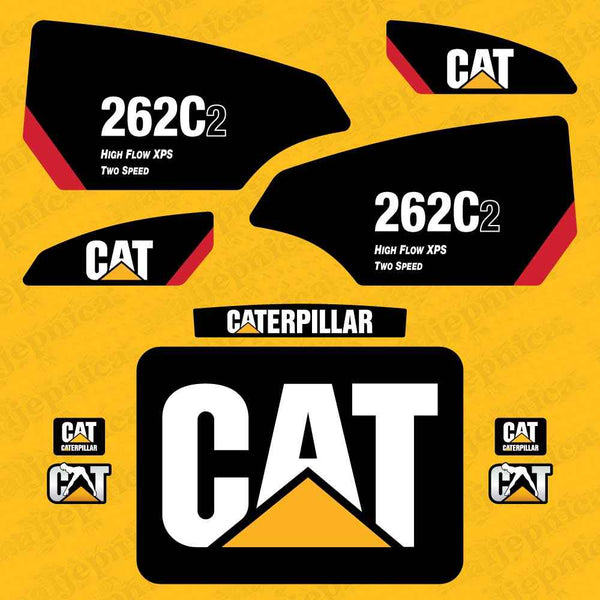 CAT Caterpillar 262C2 Two Speed Replacement Decal Skid Steer Loader Set
