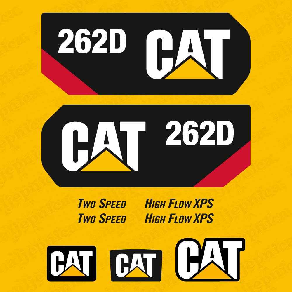CAT Caterpillar 262D Replacement Decal Skid Steer Loader Set