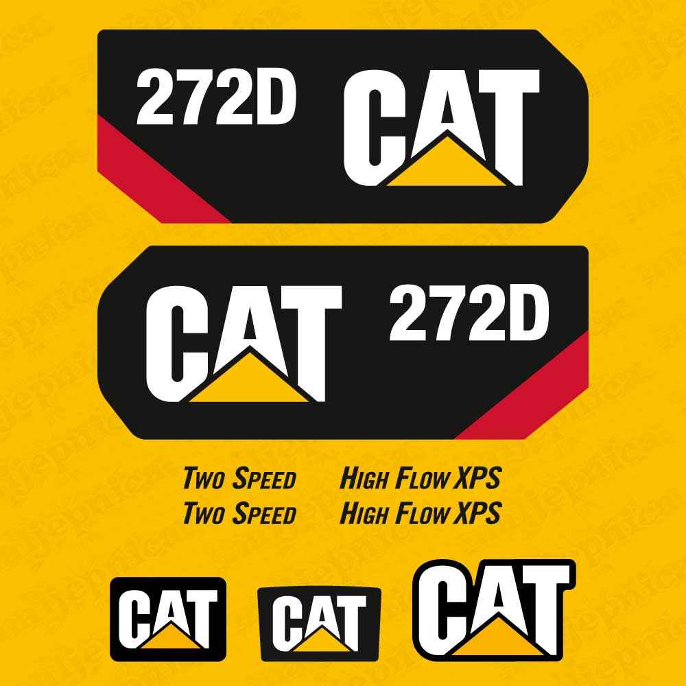 CAT Caterpillar 272D Replacement Decal Skid Steer Loader Set