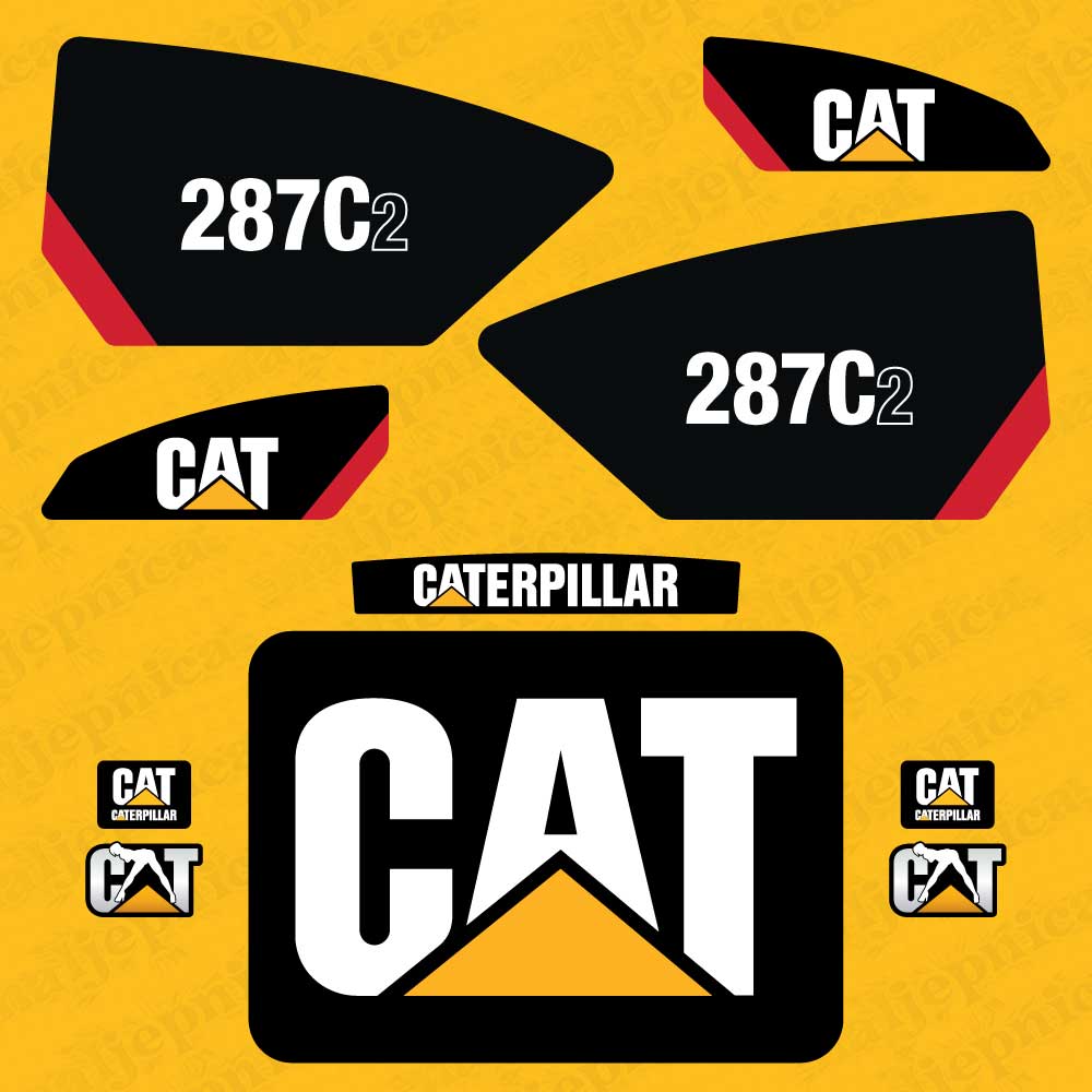 CAT Caterpillar 287C2 Replacement Decal Skid Steer Loader Set