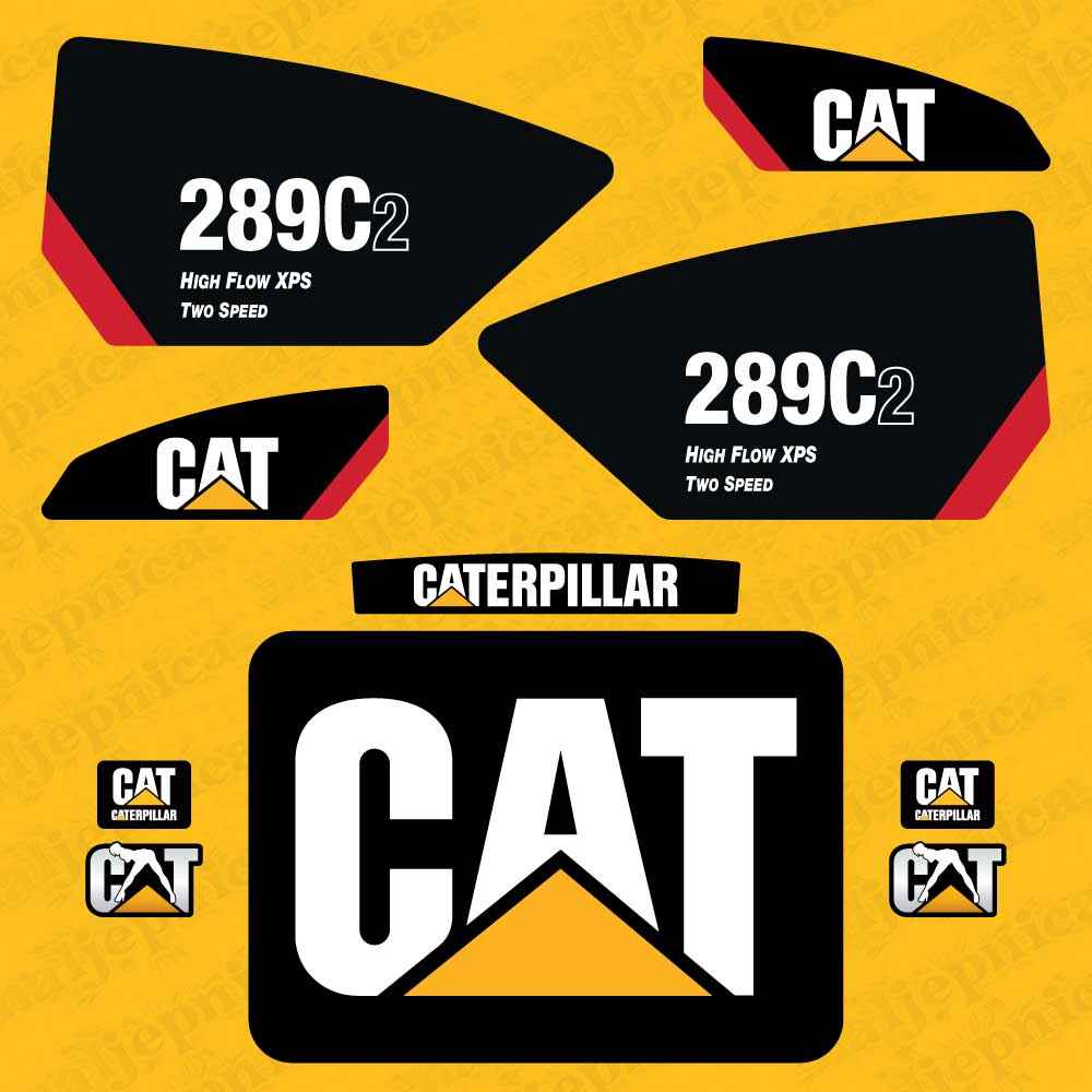 CAT Caterpillar 289C2 Two Speed Replacement Decal Skid Steer Loader Set