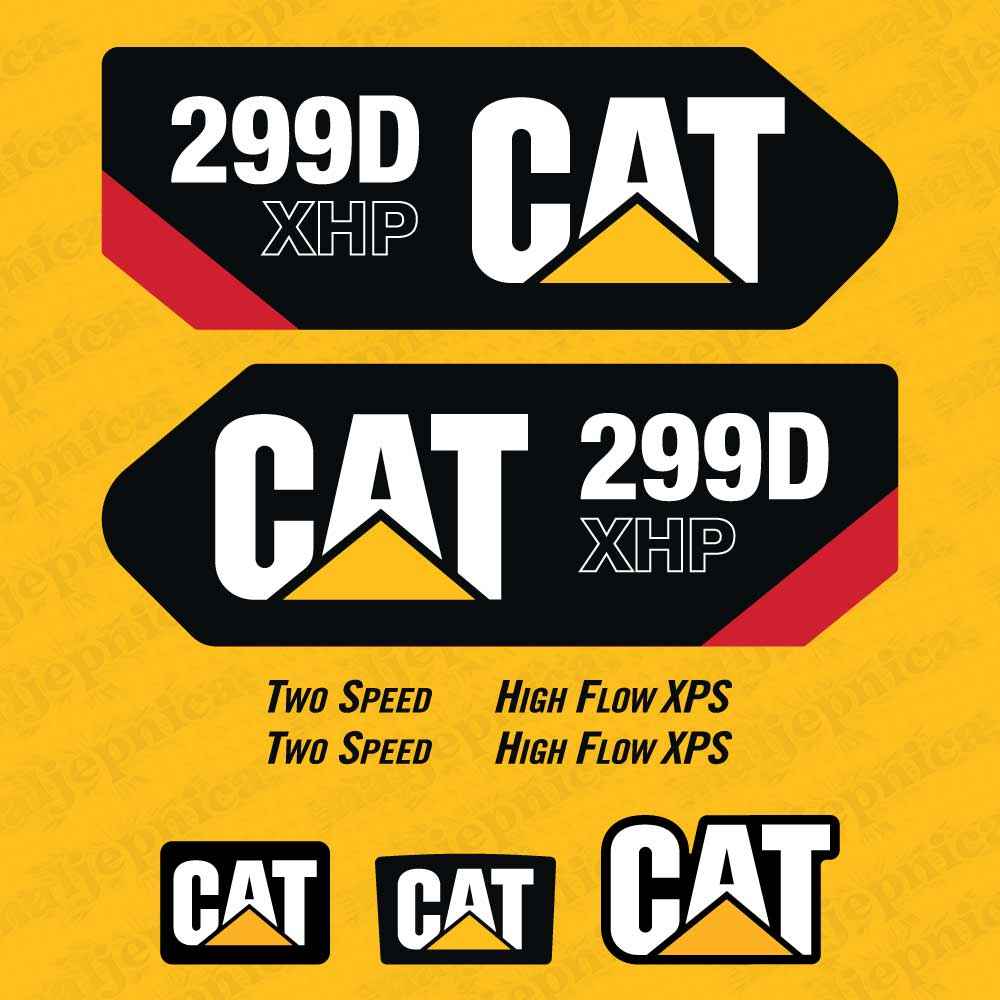 CAT Caterpillar 272D2 XHP Replacement Decal Skid Steer Loader Set