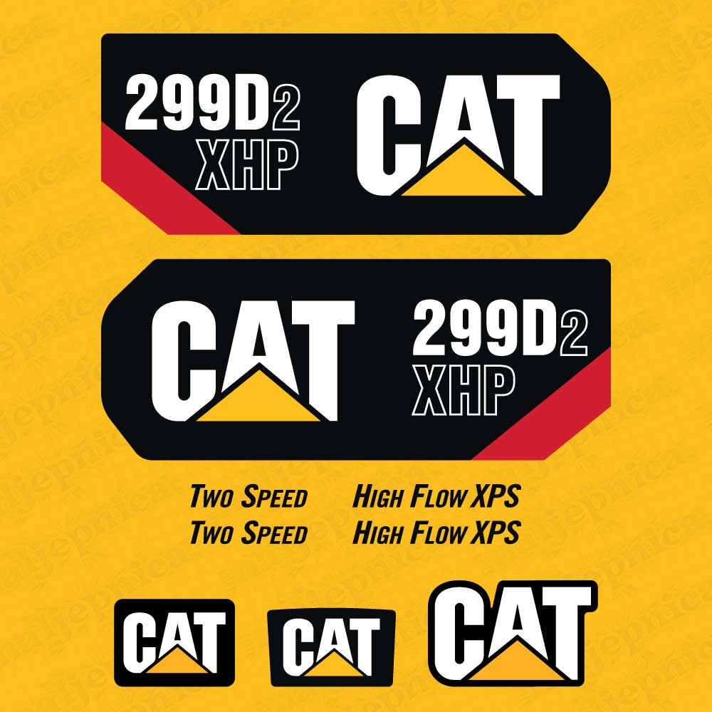 CAT Caterpillar 299D2 XHP Replacement Decal Skid Steer Loader Set