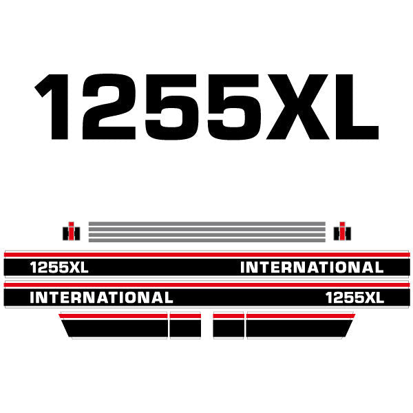 International 1255 XL tractor decal aufkleber adesivo sticker set replacement decal set