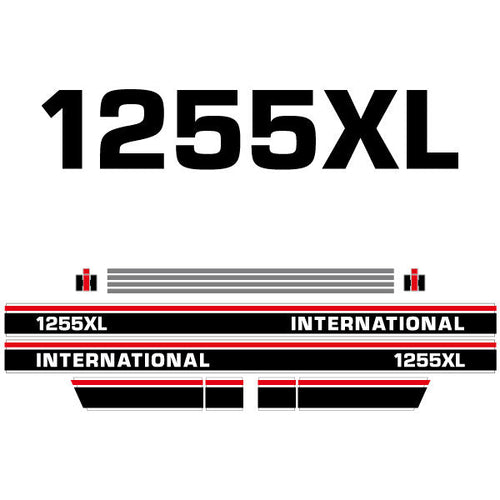International 1255 XL tractor decal aufkleber adesivo sticker set replacement decal set
