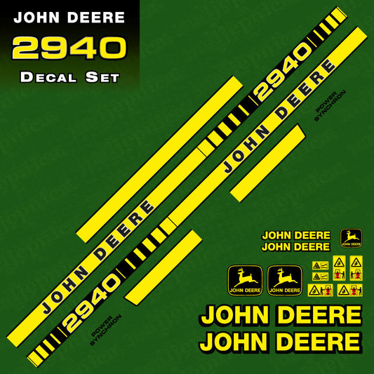 John Deere 2940 Tractor Decal (Sticker) Set replacement decal set