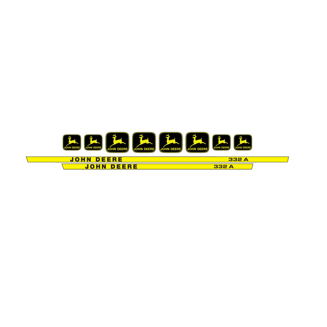 John Deere 332 A Tractor Decal (Sticker) Set replacement decal set