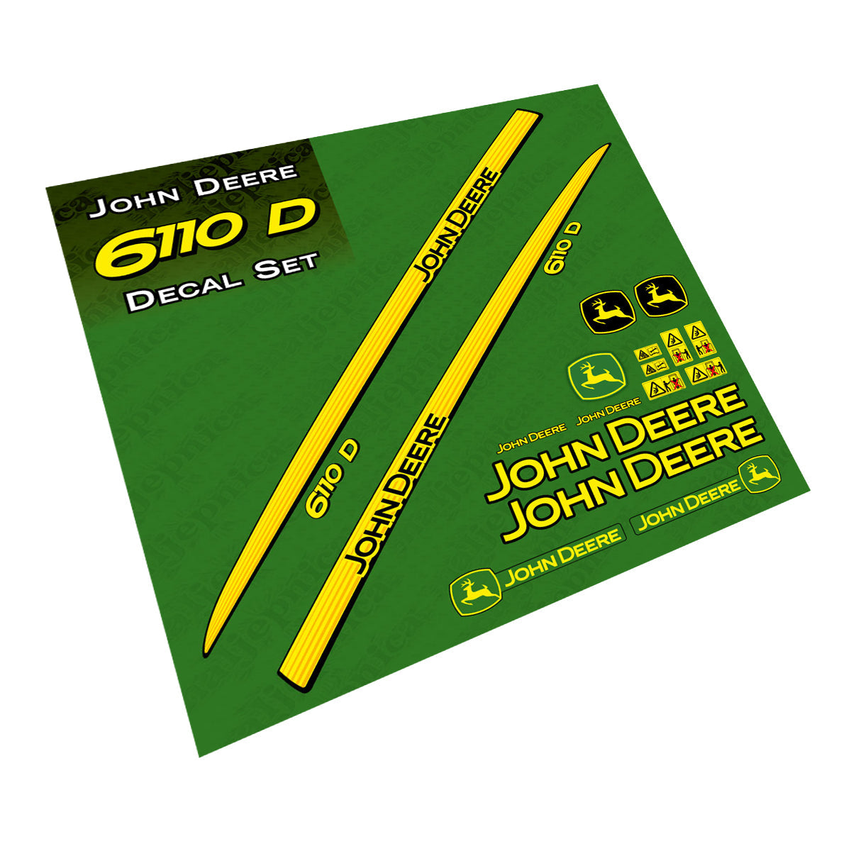 John Deere 6110 D Tractor Decal (Sticker) Set replacement decal set