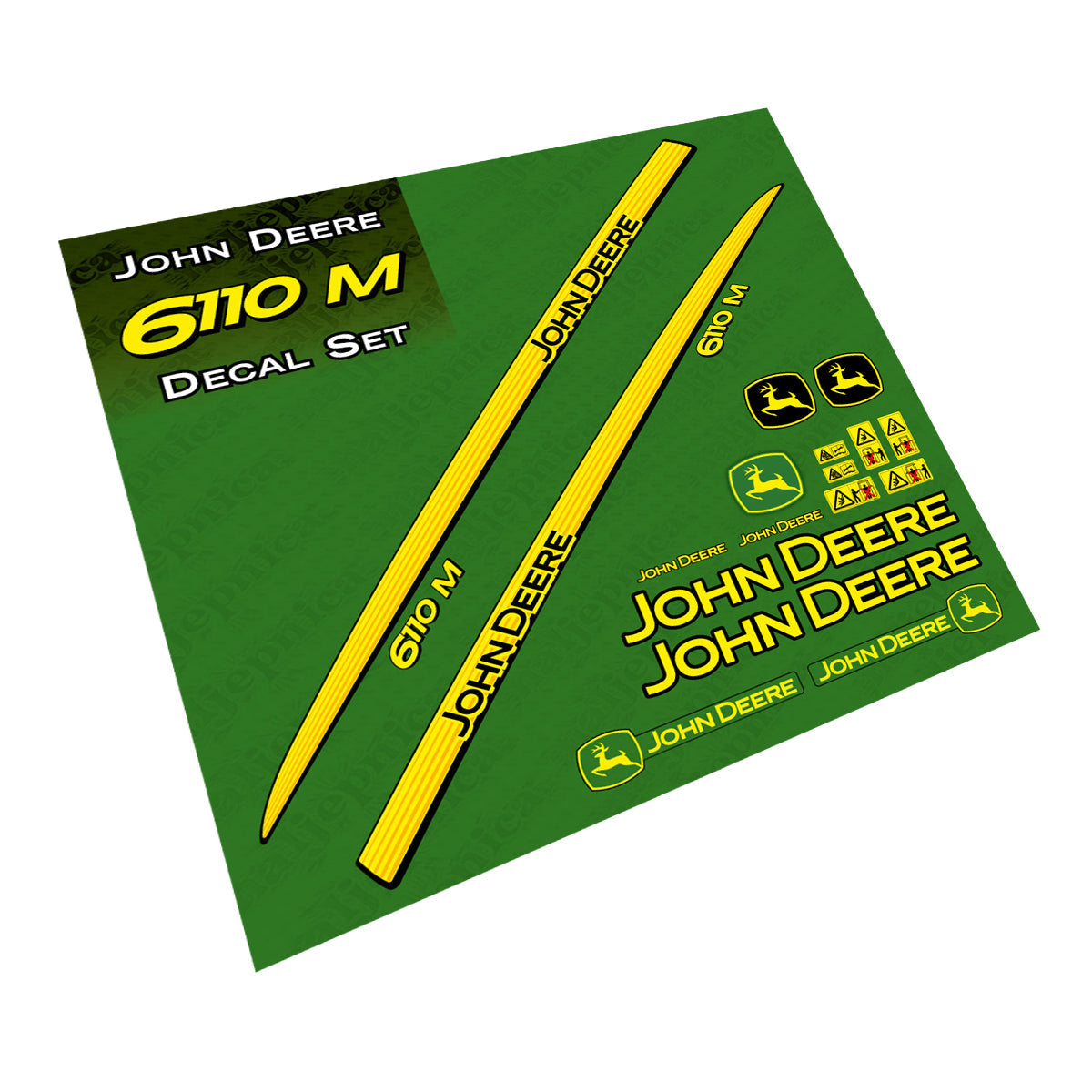 John Deere 6110 M Tractor Decal (Sticker) Set replacement decal set
