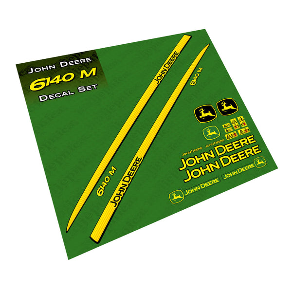 John Deere 6140 M Tractor Decal (Sticker) Set replacement decal set