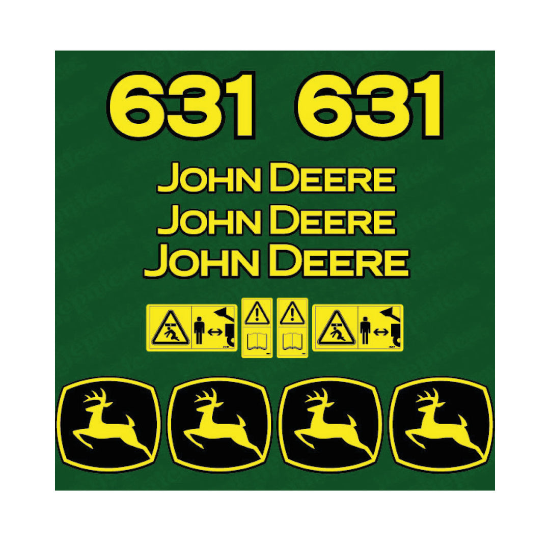 John Deere 631 Tractor Decal (Sticker) Set replacement decal set