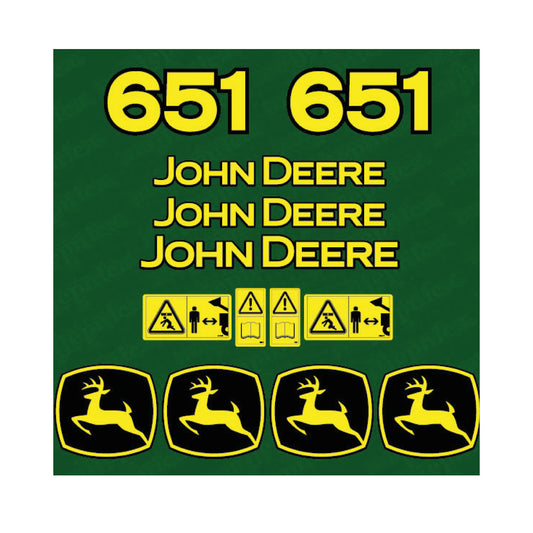 John Deere 651 Tractor Decal (Sticker) Set replacement decal set