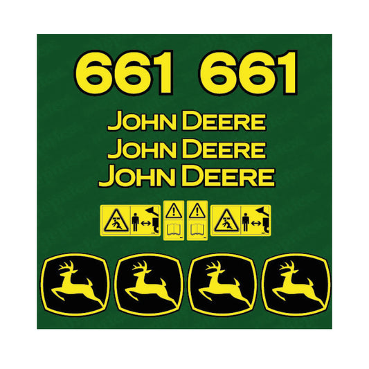 John Deere 661 Tractor Decal (Sticker) Set replacement decal set