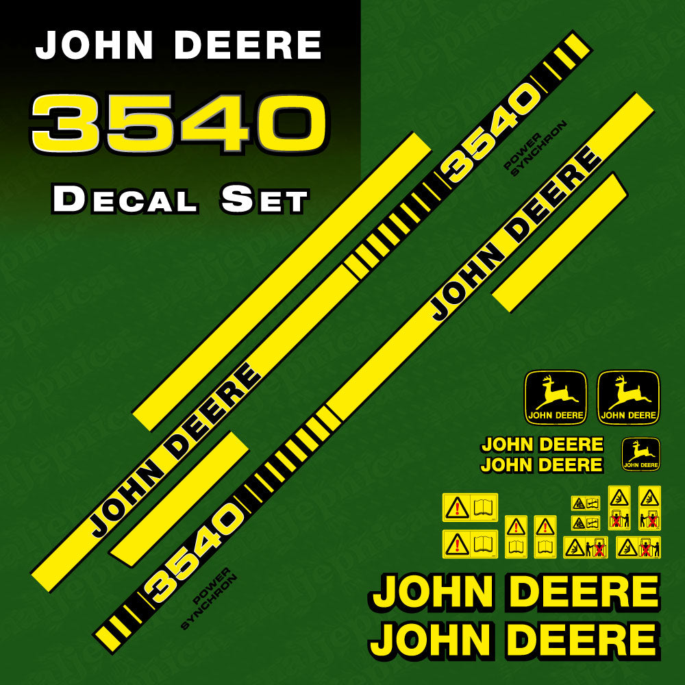 John Deere 3540 Tractor Decal (Sticker) Set replacement decal set