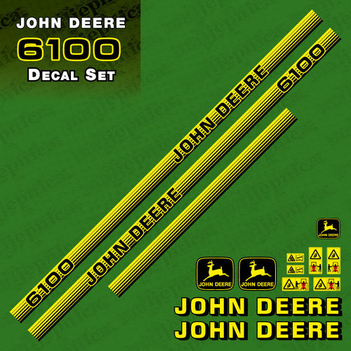 John Deere 6100 Tractor Decal (Sticker) Set replacement decal set