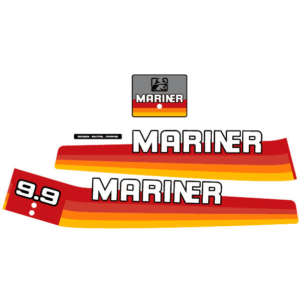 Mariner 9.9 outboard (1978-1983) decal aufkleber adesivo sticker set replacement decal set