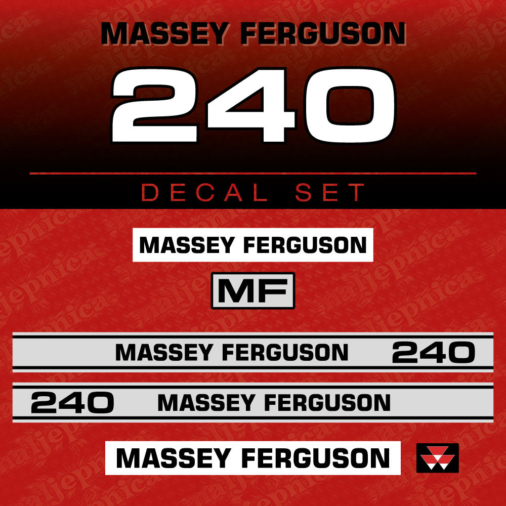 Massey Ferguson 240 decal aufkleber adesivo sticker set replacement decal set