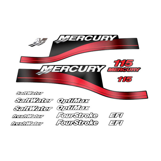Mercury 115 (1999-2004) Outboard Compatible Replacement Decal (Sticker) Set replacement decal set