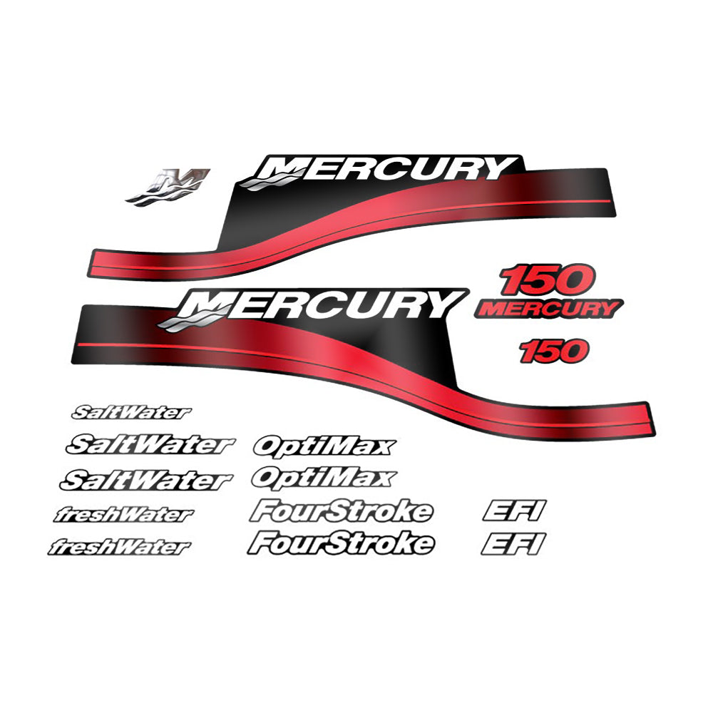 Mercury 150 (1999-2004) Outboard Compatible Replacement Decal (Sticker) Set replacement decal set
