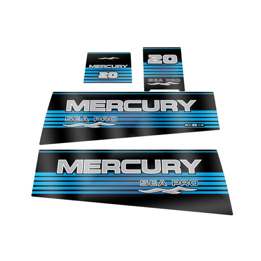 Mercury 20 (1996-1999) Sea Pro Outboard Compatible Replacement Decal (Sticker) Set replacement decal set