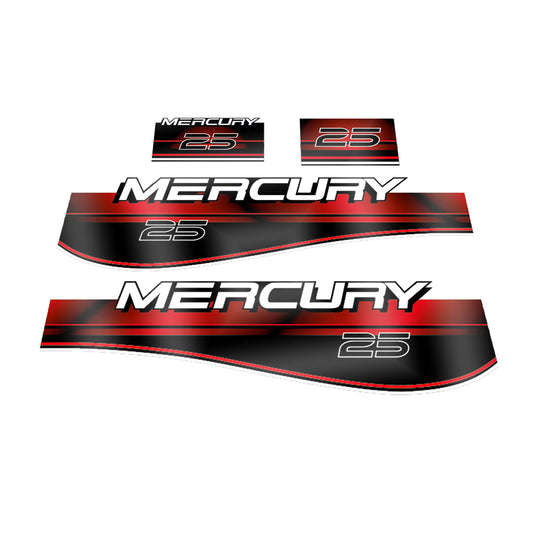 Mercury 25 (1994-1998) Outboard Compatible Replacement Decal (Sticker) Set replacement decal set