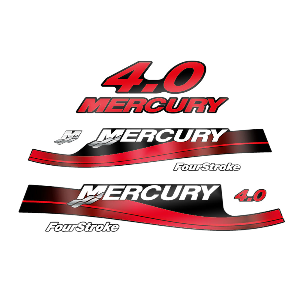 Mercury 4.0 FS (1994-1998) Outboard Compatible Replacement Decal (Sticker) Set replacement decal set
